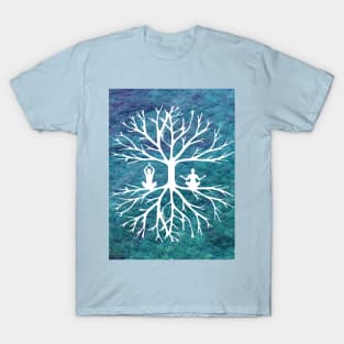 Grounded Trees and Humans Yoga Ocean Graphic T-Shirt